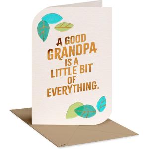 American Greetings Birthday Card for Grandpa (Cheering Me On)(Leaves and Lettering)