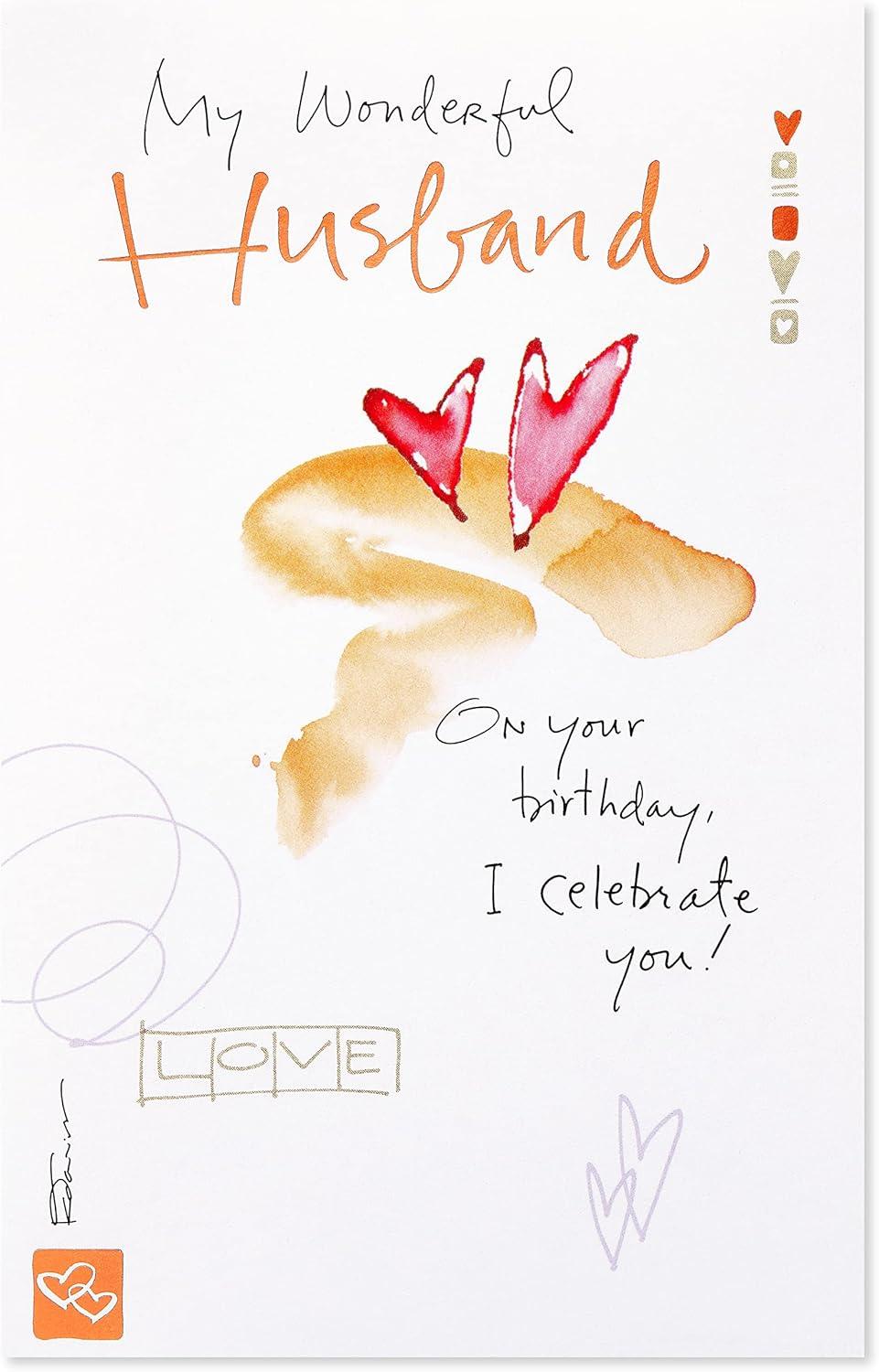image:imageAmerican Greetings Birthday Card for Husband Early DaysHearts and Brush Strokes