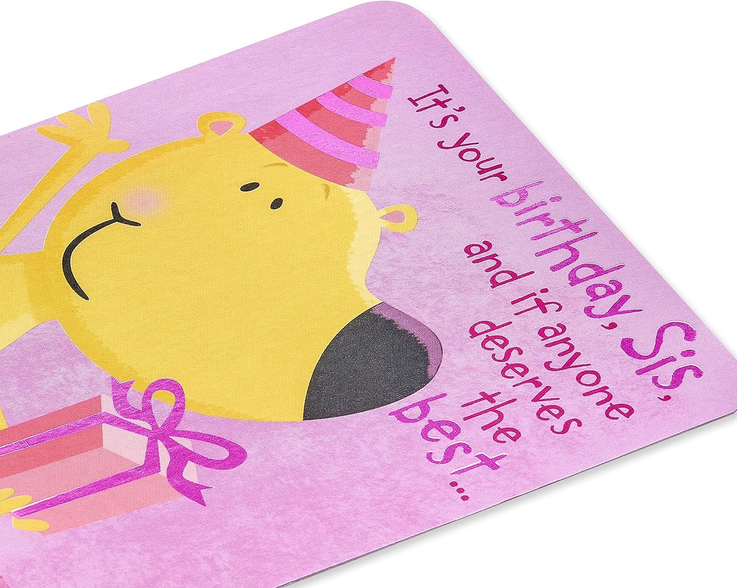 image:imageAmerican Greetings Birthday Card for Sister Were SistersBear with Gift