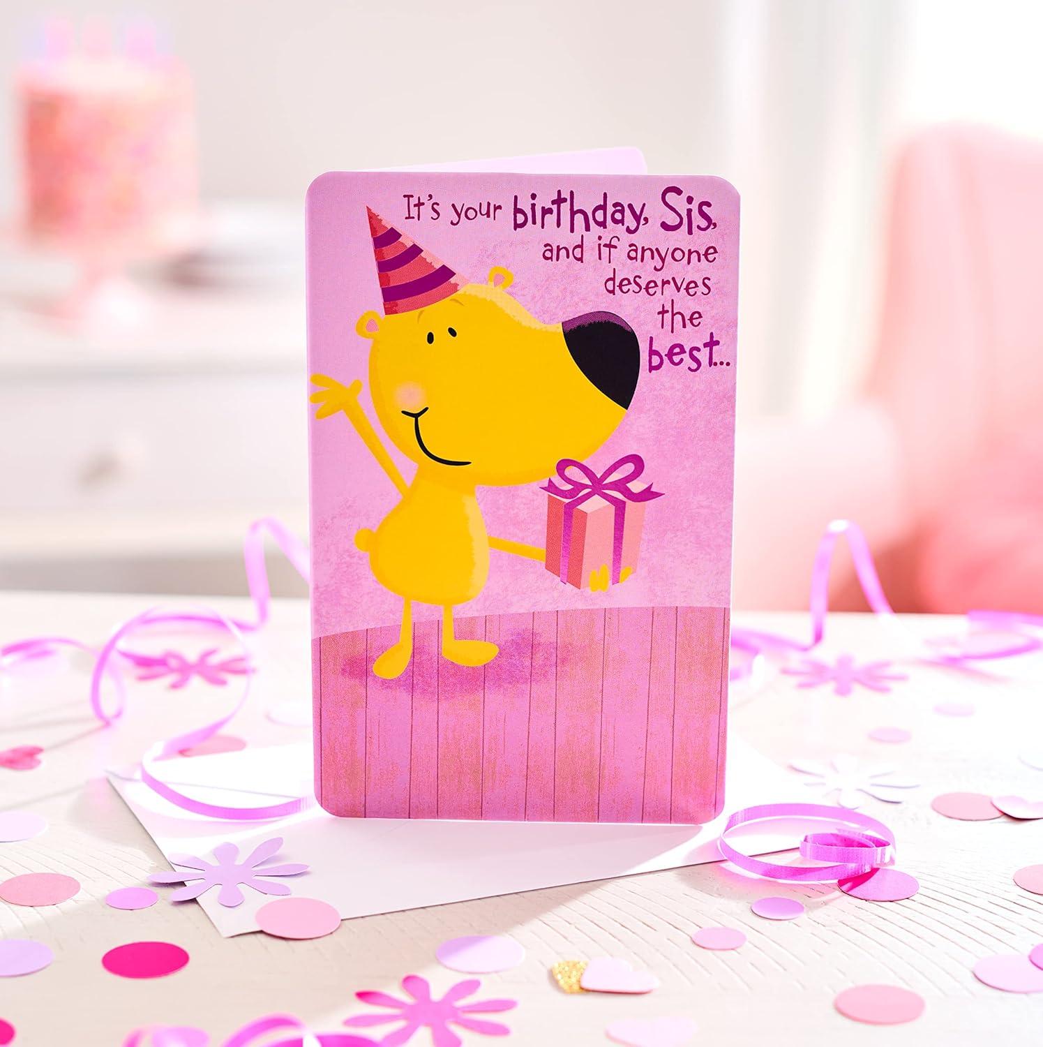 image:imageAmerican Greetings Birthday Card for Sister Were SistersBear with Gift