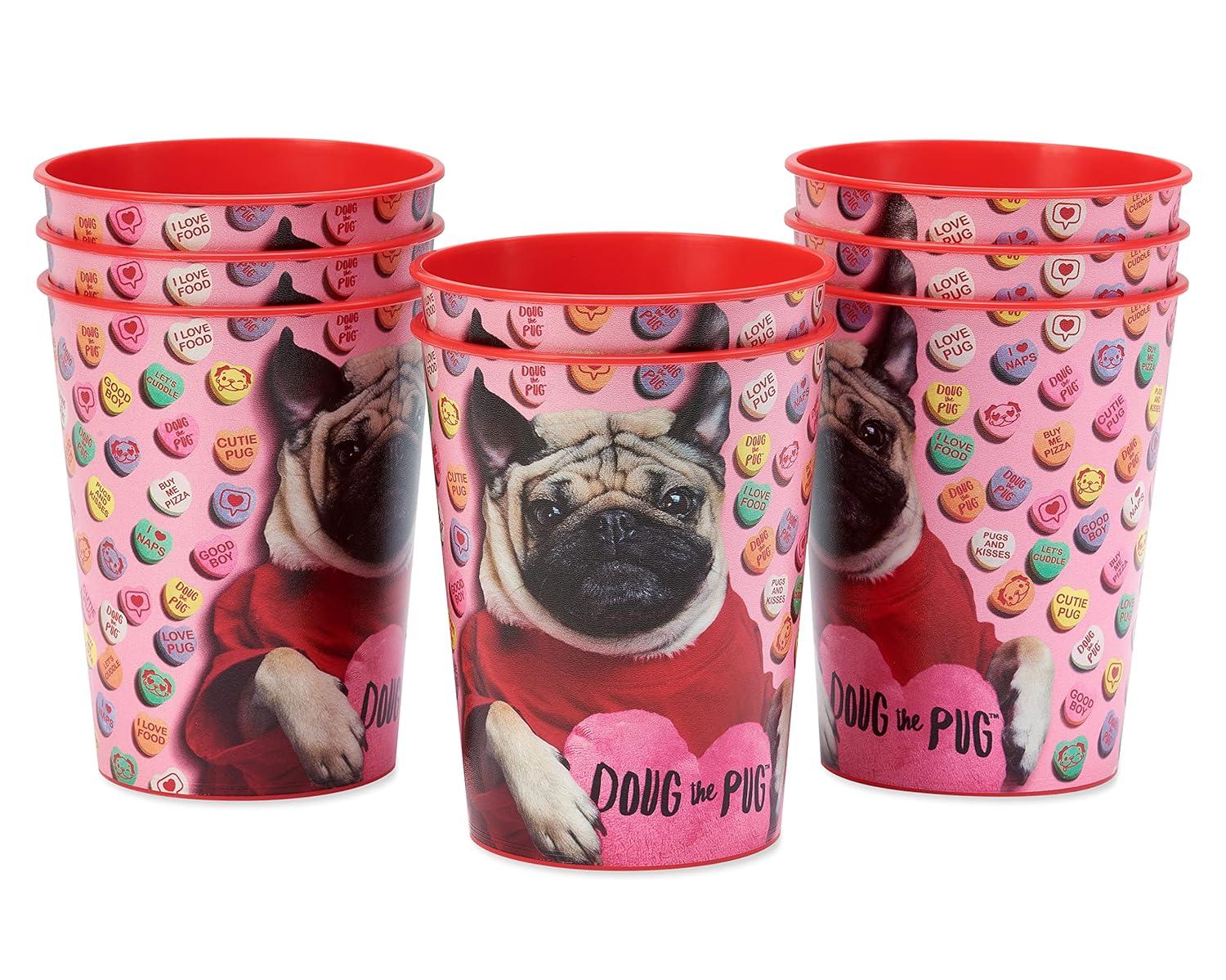 image:imageAmerican Greetings Valentines Day Doug the Pug Party Supplies 16 oz Reusable Plastic Party Cups 8Count