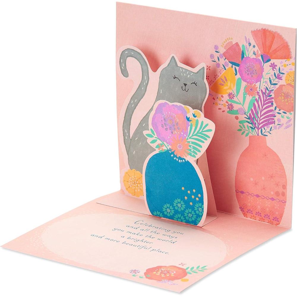 image:imageAmerican Greetings PopUp Mothers Day Card Cat and Flowers
