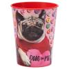 American Greetings Valentine’s Day Doug the Pug Party Supplies, 16 oz. Reusable Plastic Party Cups (8-Count)
