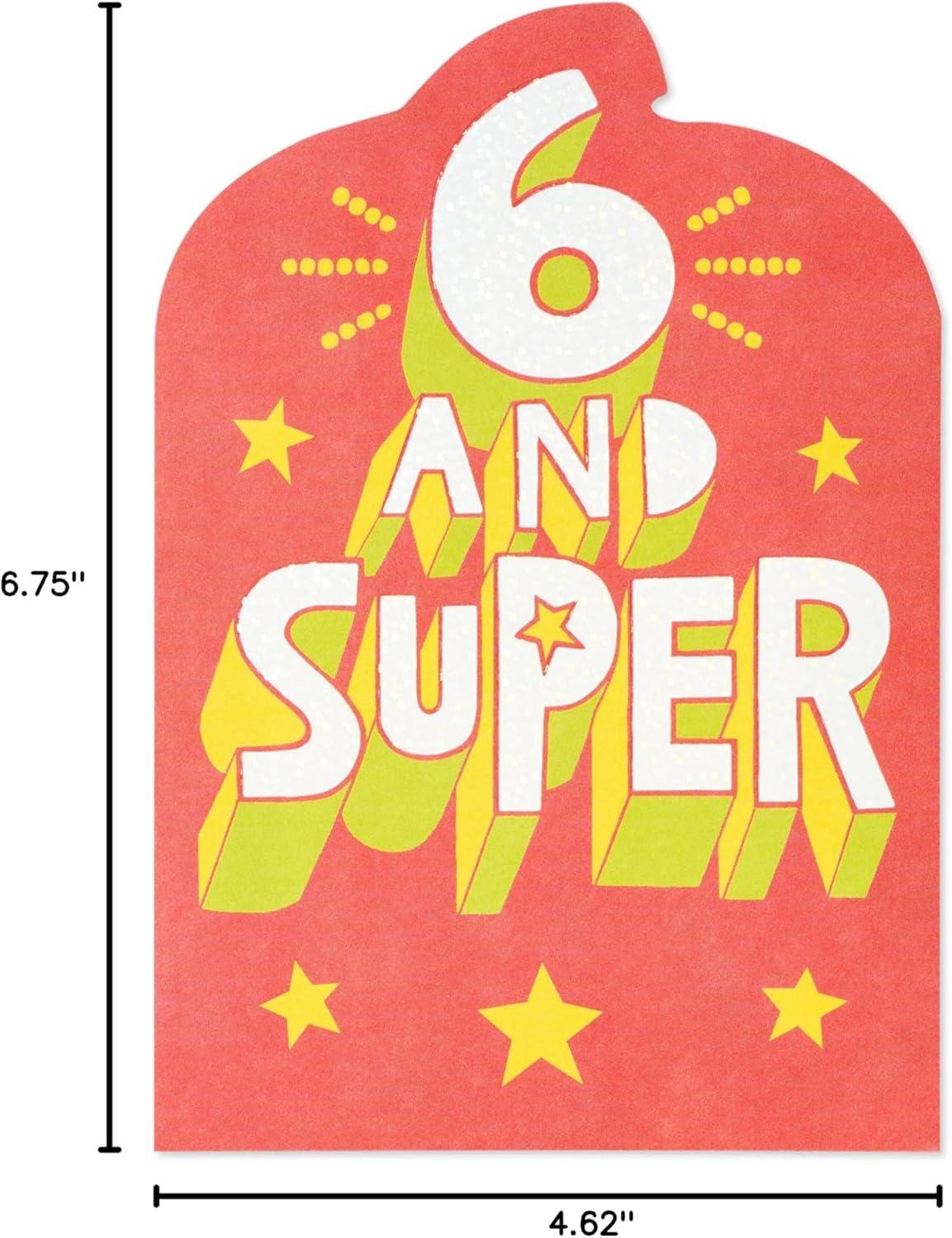 image:imageAmerican Greetings Vibrant 6th Birthday Card for Kids Happy Birthday Card for 6YearOld Boys or Girls Six is CoolSuper Six