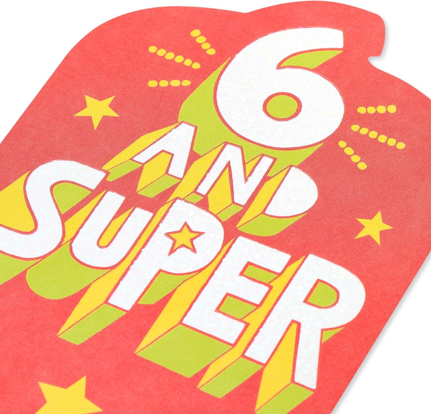 image:imageAmerican Greetings Vibrant 6th Birthday Card for Kids Happy Birthday Card for 6YearOld Boys or Girls Six is CoolSuper Six