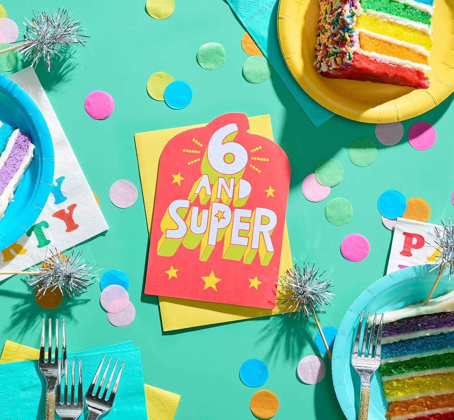 image:imageAmerican Greetings Vibrant 6th Birthday Card for Kids Happy Birthday Card for 6YearOld Boys or Girls Six is CoolSuper Six
