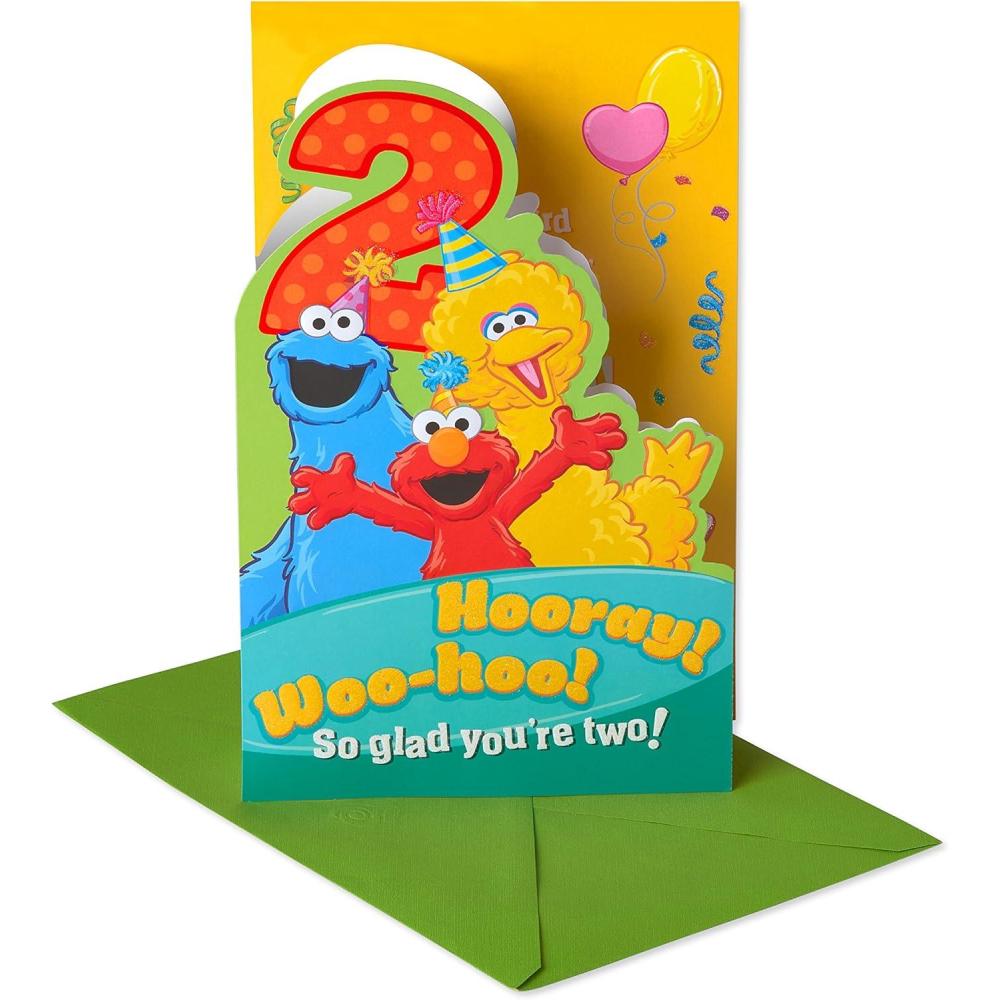 image:imageAmerican Greetings Dinosaur 2nd Birthday Card for Toddler Kids Happy Birthday Card for 2YearOld Boys or Girls Twice as NiceSesame Street