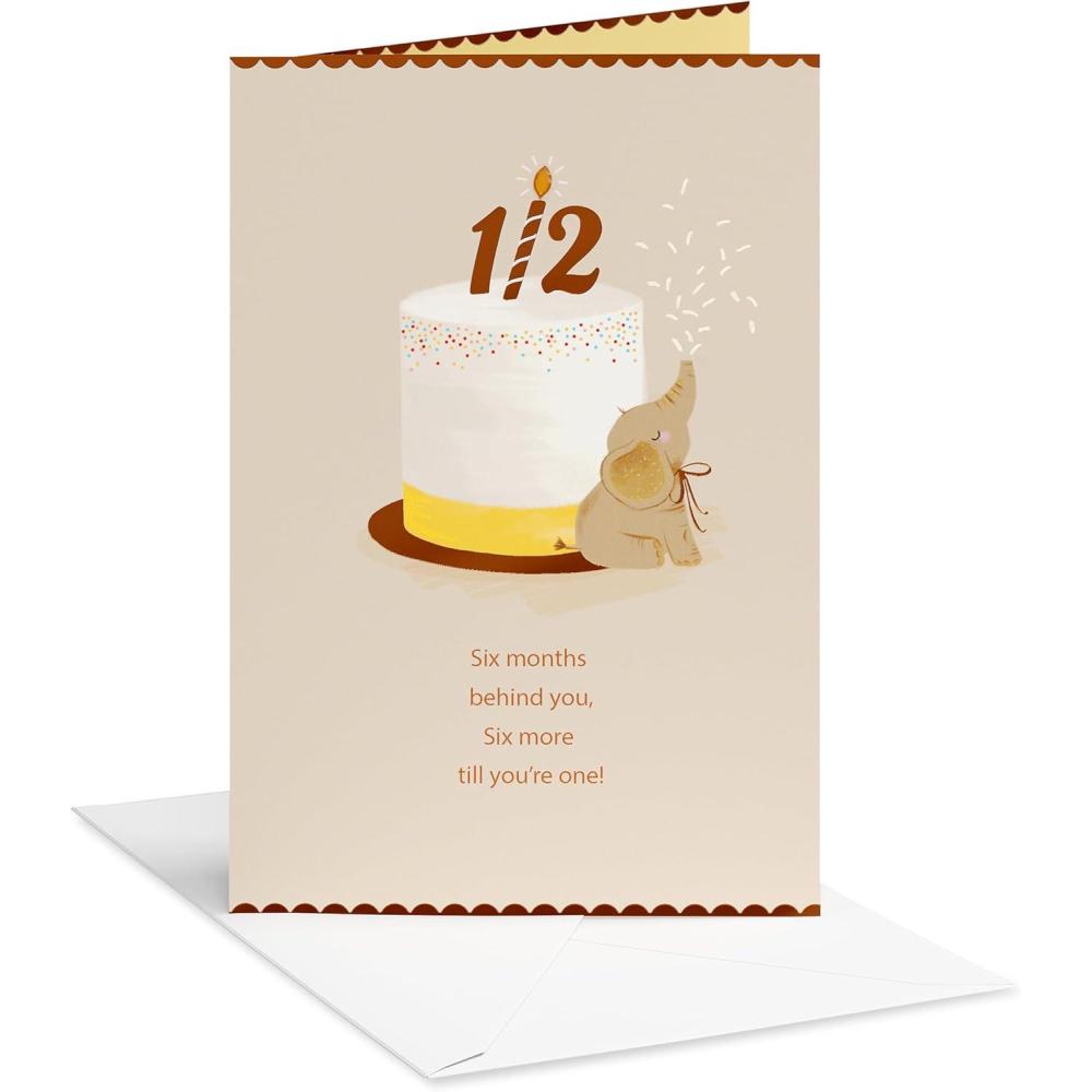 image:imageAmerican Greetings Happy Half Birthday Card for Baby Gender Neutral Halfway to One