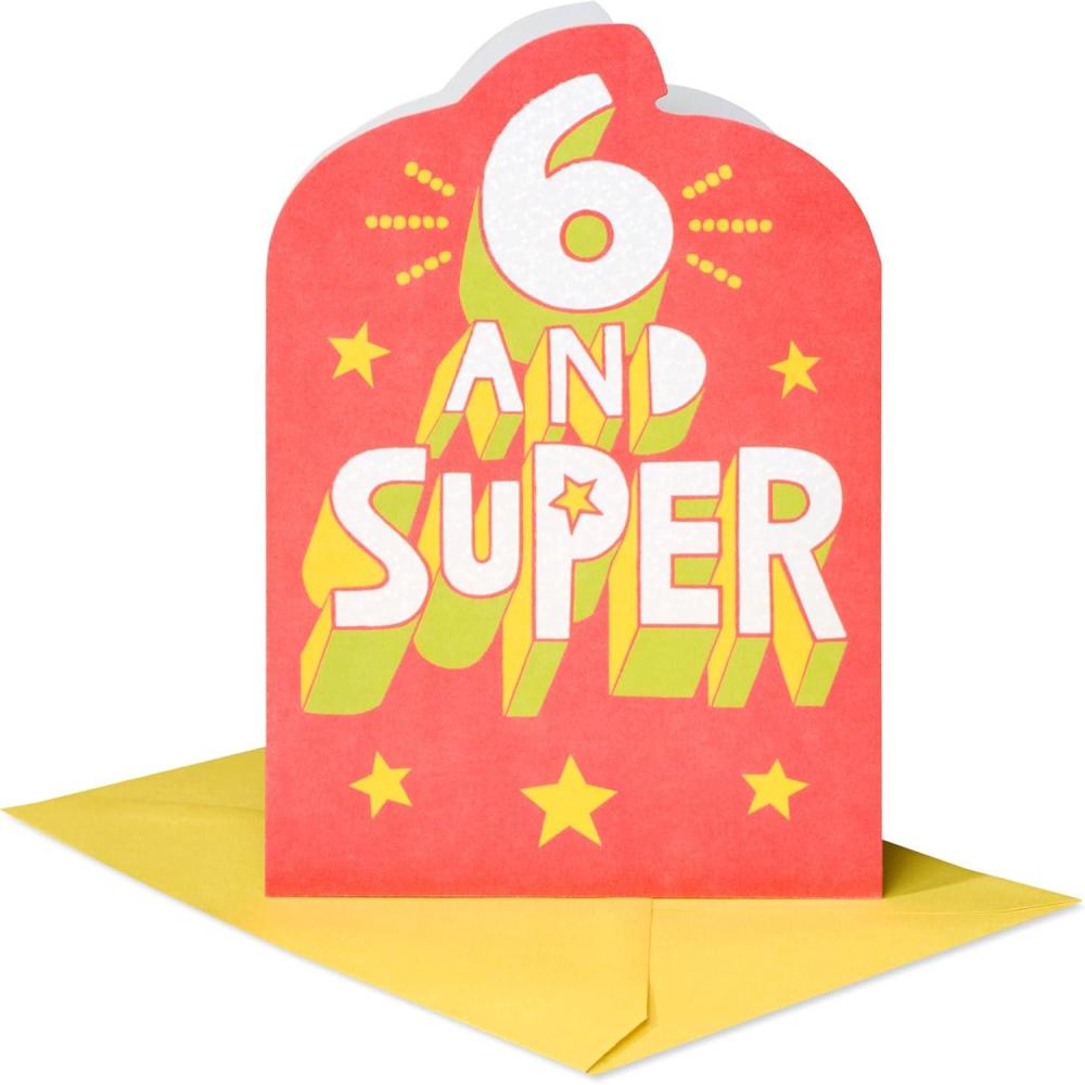 image:imageAmerican Greetings Vibrant 6th Birthday Card for Kids Happy Birthday Card for 6YearOld Boys or Girls Six is CoolSuper Six