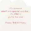 American Greetings 3rd Birthday Card (Smart and Special)(Dog Character and 3)