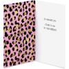 American Greetings Feminine Best Friend Birthday Card Designed by Bouffants and Broken Hearts (Loyalty is Fierce)(Cheetah Paw Holding Glass)