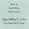 American Greetings Feminine Best Friend Birthday Card Designed by Bouffants and Broken Hearts (Loyalty is Fierce)(Woman in Green Coat)