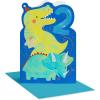 American Greetings Dinosaur 2nd Birthday Card for Toddler Kids, Happy Birthday Card for 2-Year-Old Boys or Girls (Twice as Nice)(Two Dinos with 2)