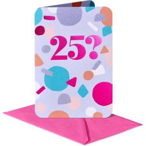 American Greetings 25th Birthday Card (Quarter Century)(25 Confetti)