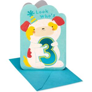 American Greetings 3rd Birthday Card (Smart and Special)(Dog Character and 3)