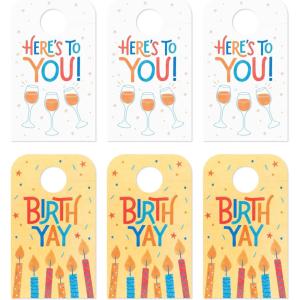 American Greetings Birthday Door Hanger, Here’s To You, BirthYAY (6-Count)(Drinks and Candles DoorHngrs)