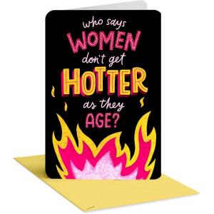 American Greetings Funny Birthday Card for Women, Black and Pink Card for Her (Prove Them Wrong)(Hotter Every Year)