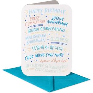 American Greetings Multilingual Birthday Card (Joy All Day)(Multiple Languages)