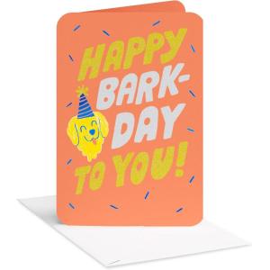 American Greetings Silly Dog Birthday Card for Mom or Dad from Puppy, Pet (Birthday Treat)(Happy Barkday)