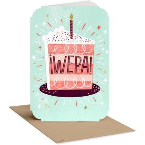 American Greetings Spanish Birthday Card for Kids (Feliz Cumpleaños)(Cake Slice)