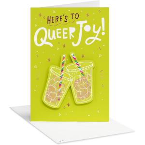 American Greetings Supportive Pride Birthday Card for LGBTQIA+ Friends and Family (Feel All That)(Iced Coffee)