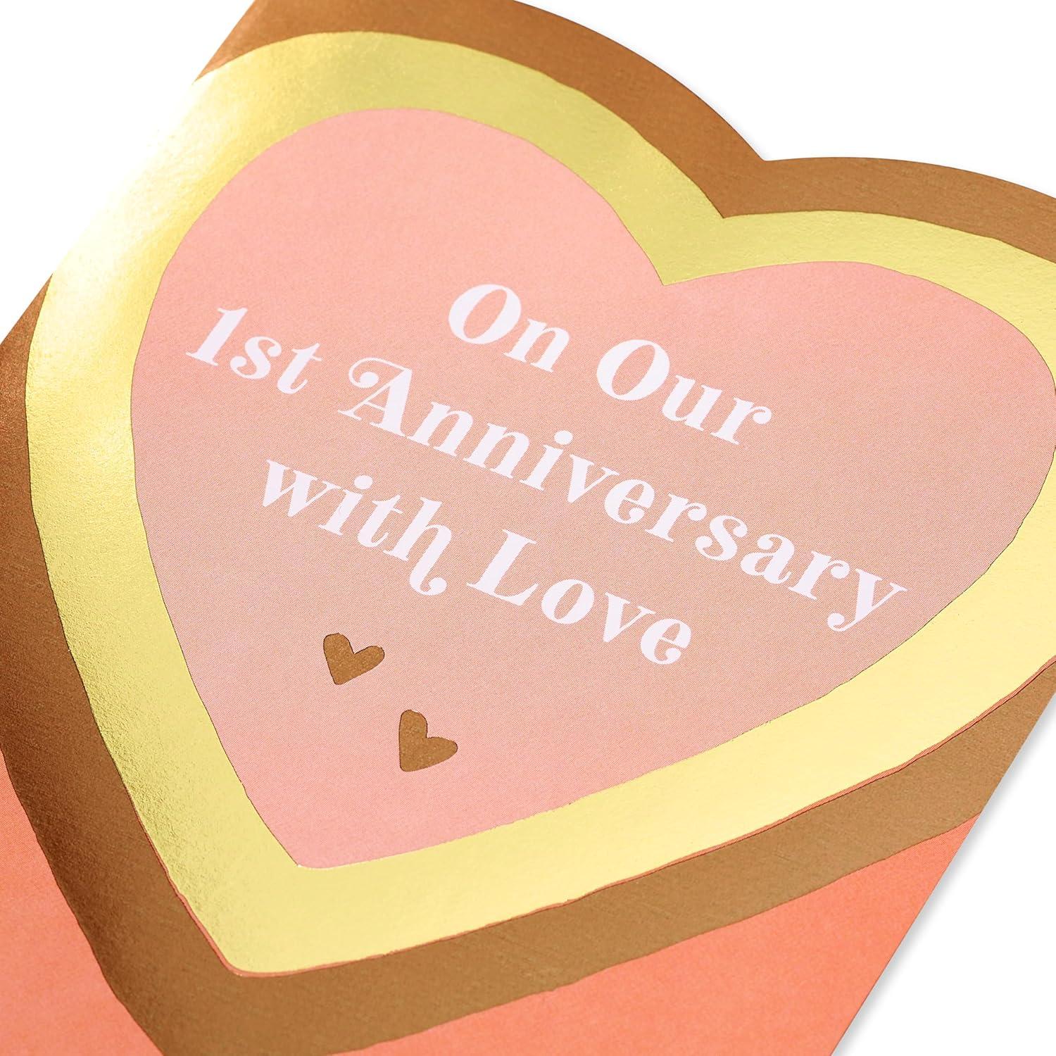 image:imageAmerican Greetings Festive Happy Anniversary Card for Wife or Husband Meant To BeLayered Hearts