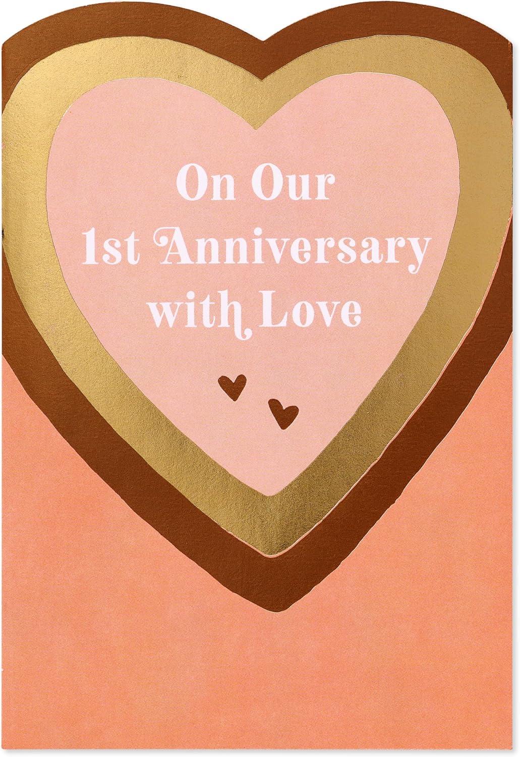 image:imageAmerican Greetings Festive Happy Anniversary Card for Wife or Husband Meant To BeLayered Hearts