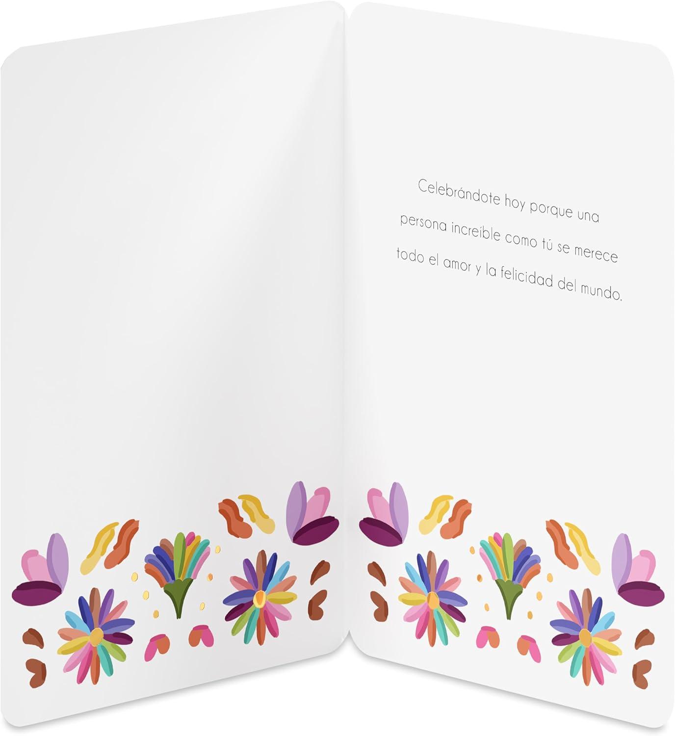 image:imageAmerican Greetings Spanish Birthday Card for Her Hoy es tu daColorful Flowers on White
