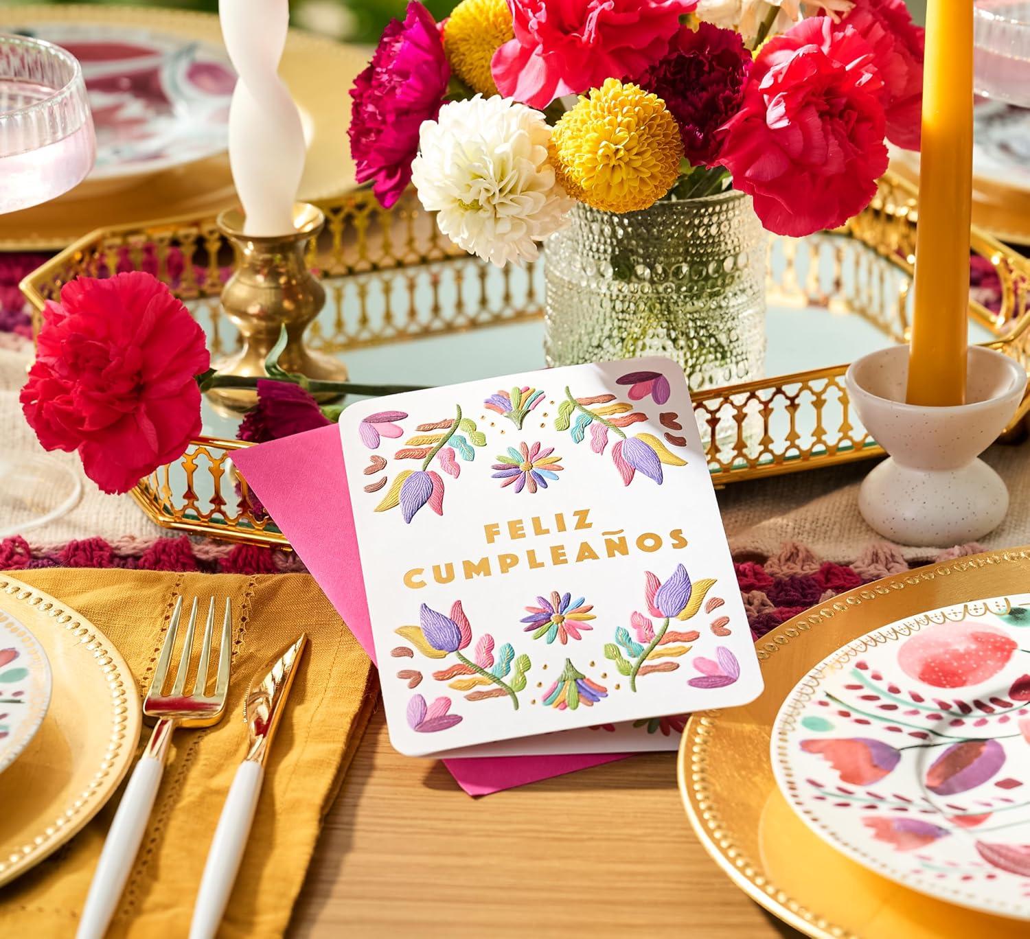 image:imageAmerican Greetings Spanish Birthday Card for Her Hoy es tu daColorful Flowers on White