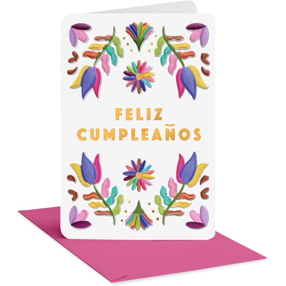 image:imageAmerican Greetings Spanish Birthday Card for Her Hoy es tu daColorful Flowers on White