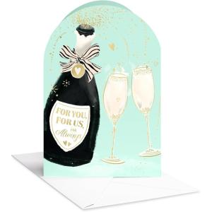 American Greetings Festive Happy Anniversary Card for Wife or Husband (Meant To Be)(Champagne Glasses)