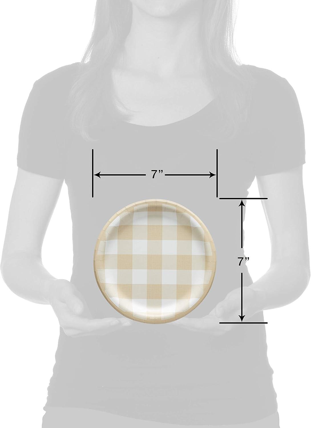 image:imageAmerican Greetings 36Count 7 in Paper Dessert Plates Plaid Thanksgiving Party Supplies