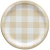 American Greetings 36-Count 7 in. Paper Dessert Plates, Plaid Thanksgiving Party Supplies