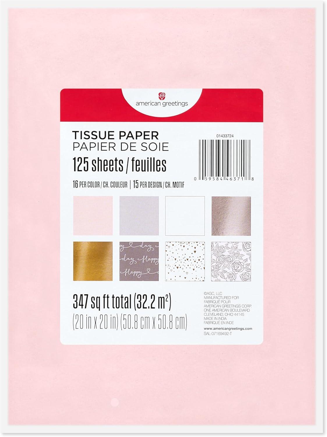 image:imageAmerican Greetings 125 Sheet 20 in x 20 in Bulk Multicolor and Floral Tissue Paper for Gift Bags Crafts Birthday Wedding Bridal Shower Baby Shower Floral amp StripesMulticolor and Floral