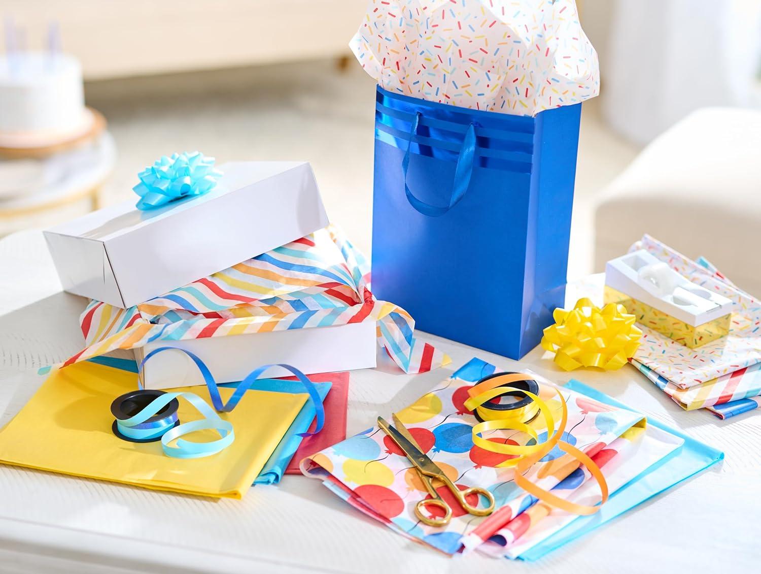 image:imageAmerican Greetings 125 Sheet 20 in x 20 in Bulk Multicolor and Floral Tissue Paper for Gift Bags Crafts Birthday Wedding Bridal Shower Baby Shower Floral amp StripesMulticolor and Patterned