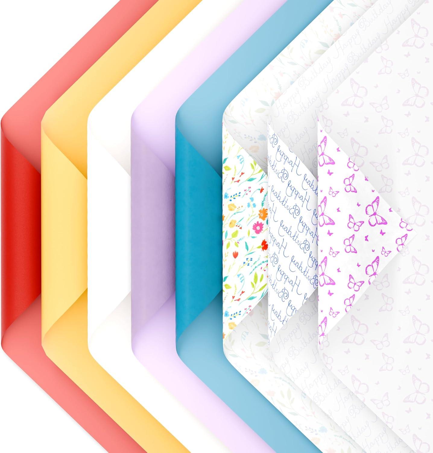 image:imageAmerican Greetings 125 Sheet 20 in x 20 in Bulk Multicolor and Floral Tissue Paper for Gift Bags Crafts Birthday Wedding Bridal Shower Baby Shower Floral amp StripesMulticolor Tissue Paper