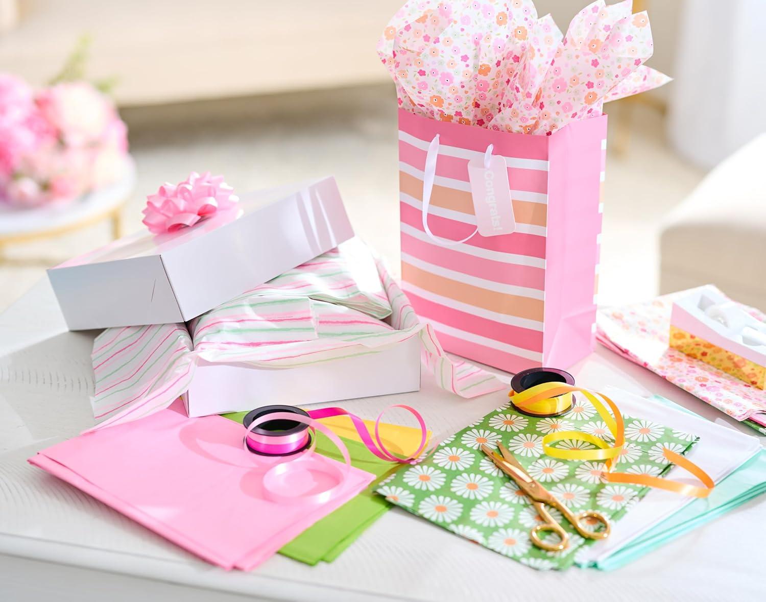 image:imageAmerican Greetings 125 Sheet 20 in x 20 in Bulk Multicolor and Floral Tissue Paper for Gift Bags Crafts Birthday Wedding Bridal Shower Baby Shower Floral amp StripesMulticolor and Floral Tissue Paper