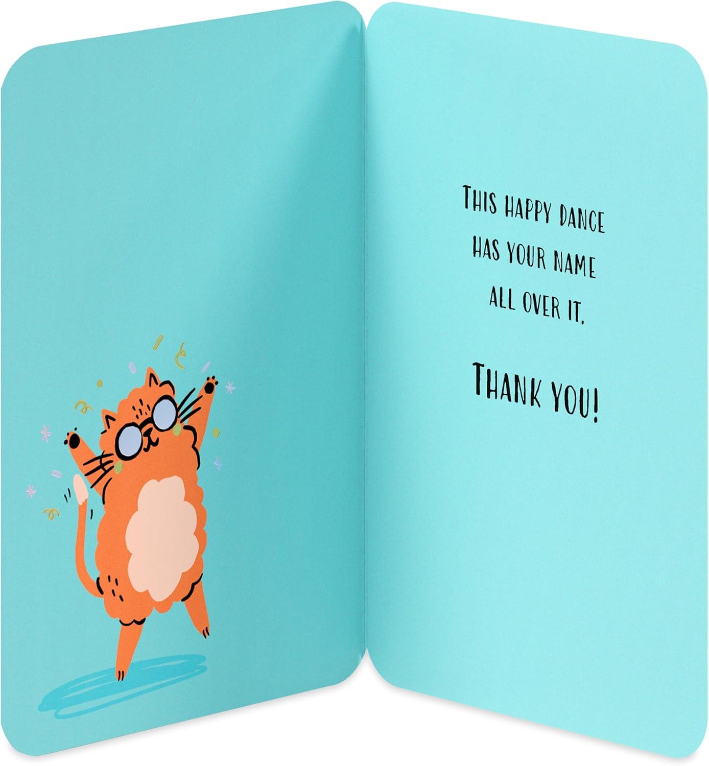 image:imageAmerican Greetings Funny Thank You Card Silly Gratitude Card Happy DanceDancing Cat