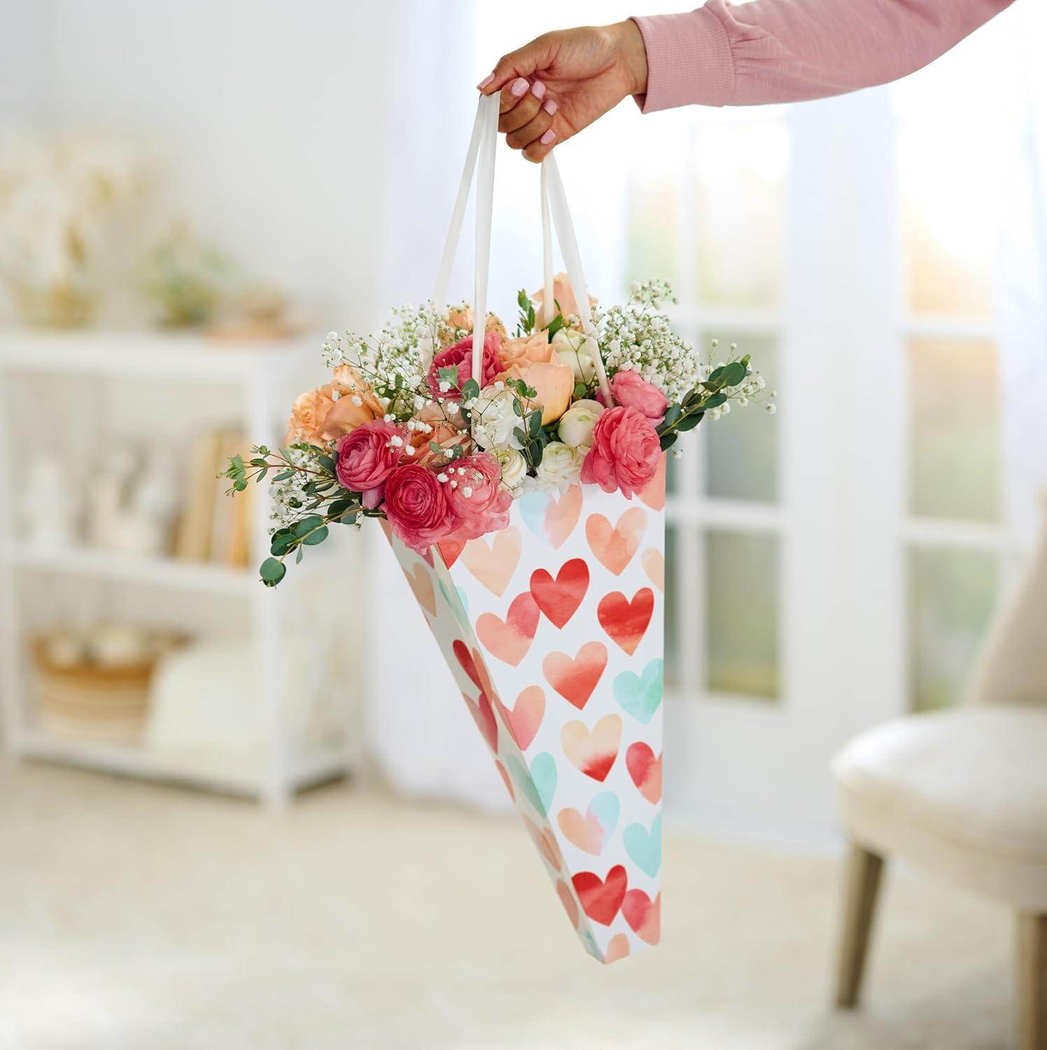 image:imageAmerican Greetings Gift Bag for Floral Bouquet with Handles for All Occasion HeartsHearts
