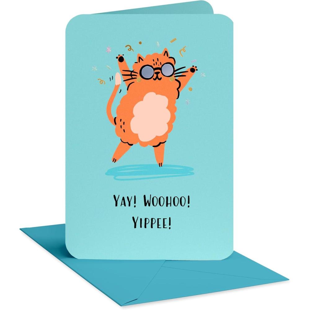 image:imageAmerican Greetings Funny Thank You Card Silly Gratitude Card Happy DanceDancing Cat