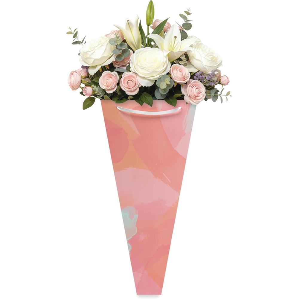 image:imageAmerican Greetings Gift Bag for Floral Bouquet with Handles for All Occasion HeartsBrushstroke