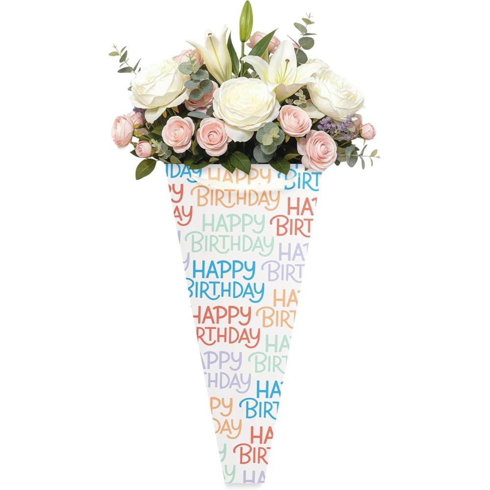 image:imageAmerican Greetings Gift Bag for Floral Bouquet with Handles for All Occasion HeartsHappy Birthday