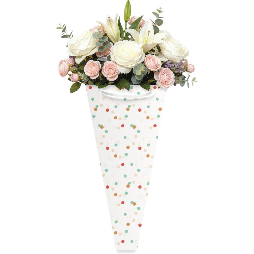 image:imageAmerican Greetings Gift Bag for Floral Bouquet with Handles for All Occasion HeartsPolka Dots