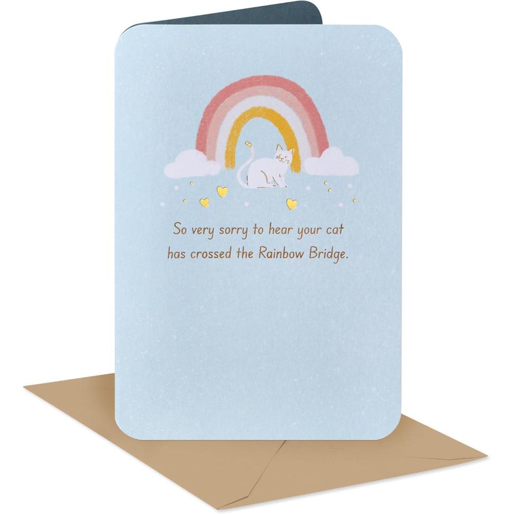 image:imageAmerican Greetings Sympathy Card for Loss of Cat Peace and ComfortRainbow Cat