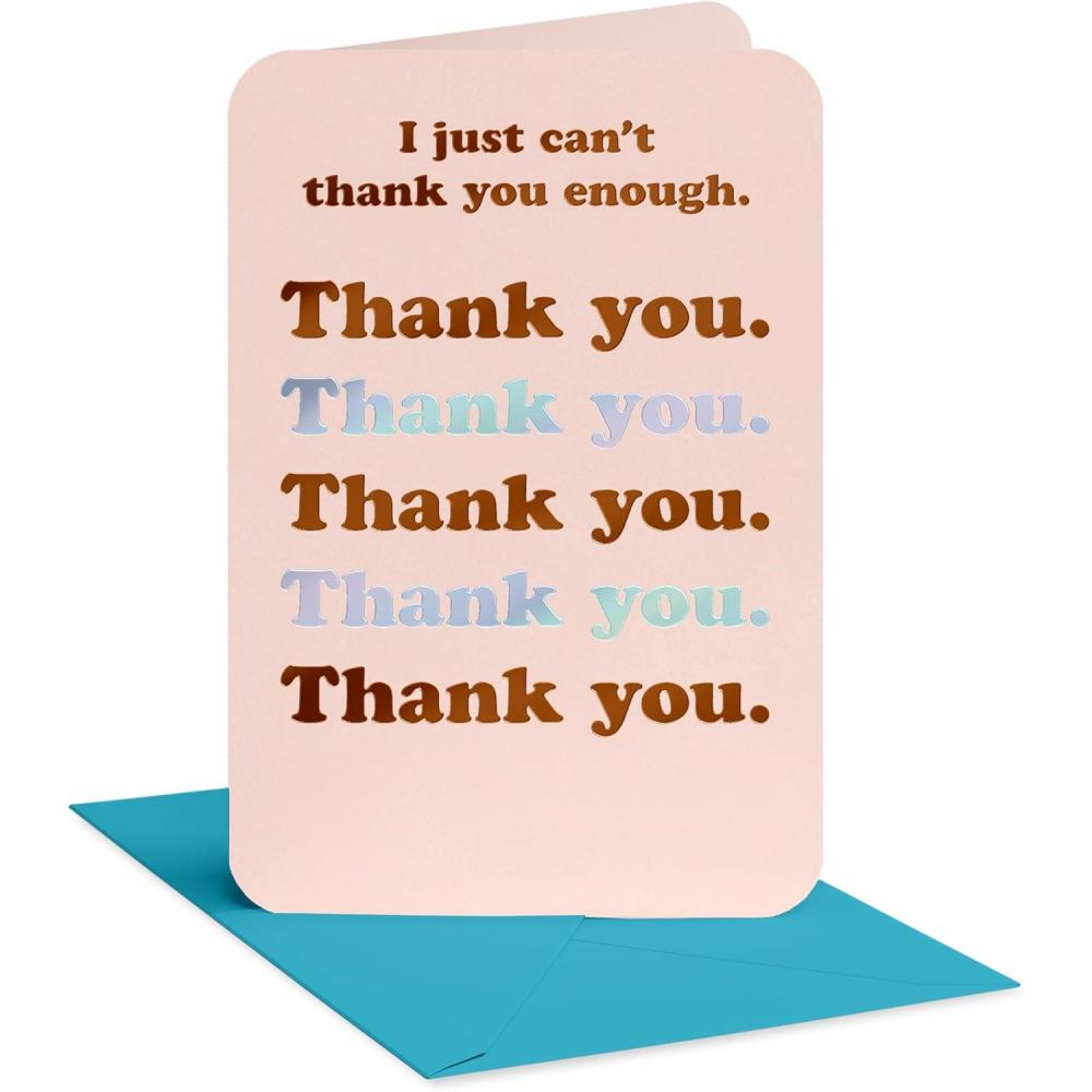 image:imageAmerican Greetings Traditional Thank You Card for Coworker Boss or Secretary Very GratefulThank You Lettering