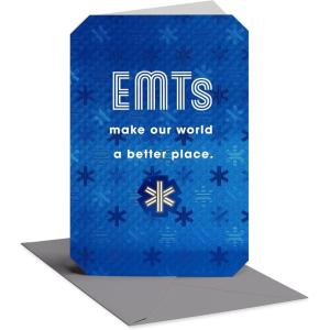 American Greetings EMTs Thank You, First Responder Appreciation Card (Heartfelt Appreciation)(EMS Lettering)