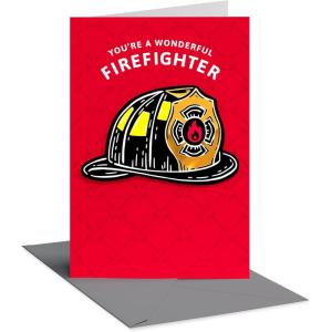 American Greetings EMTs Thank You, First Responder Appreciation Card (Heartfelt Appreciation)(Firefighter Helmet)