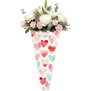 American Greetings Gift Bag for Floral Bouquet with Handles for All Occasion, Hearts(Hearts)