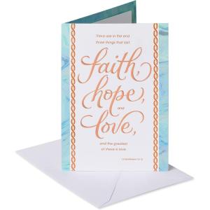 American Greetings Jewish Sympathy Cards, Religious Condolences Cards (Blessing Always)(Faith  Hope  and Love)