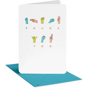 American Greetings Sign Language Thank You Card, Appreciation Card for the Hearing Impaired (Being You)(ASL Thank You)
